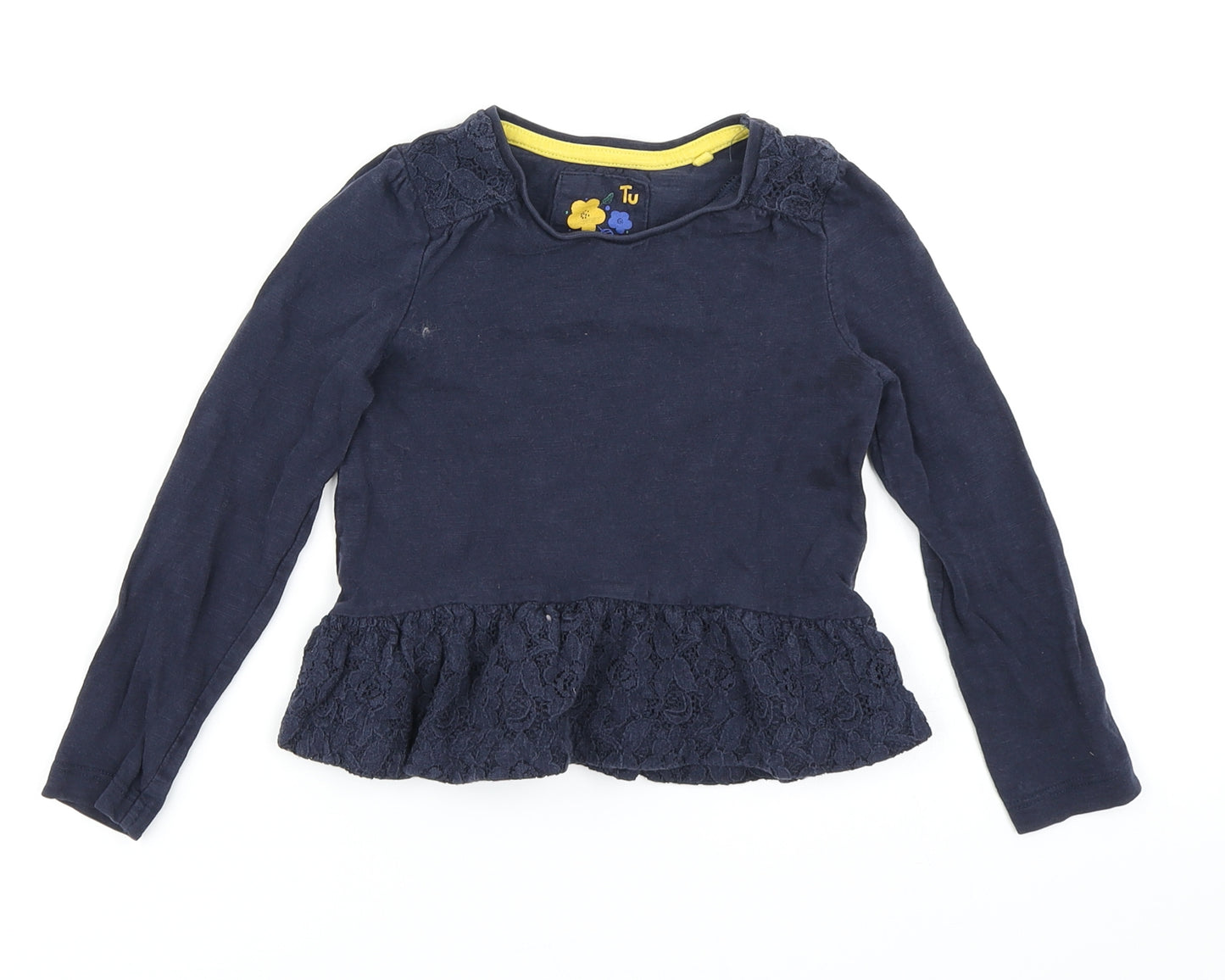TU Girls Blue   Basic T-Shirt Size 2-3 Years  - Peplum