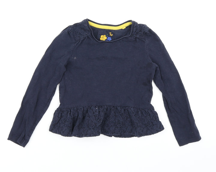 TU Girls Blue   Basic T-Shirt Size 2-3 Years  - Peplum