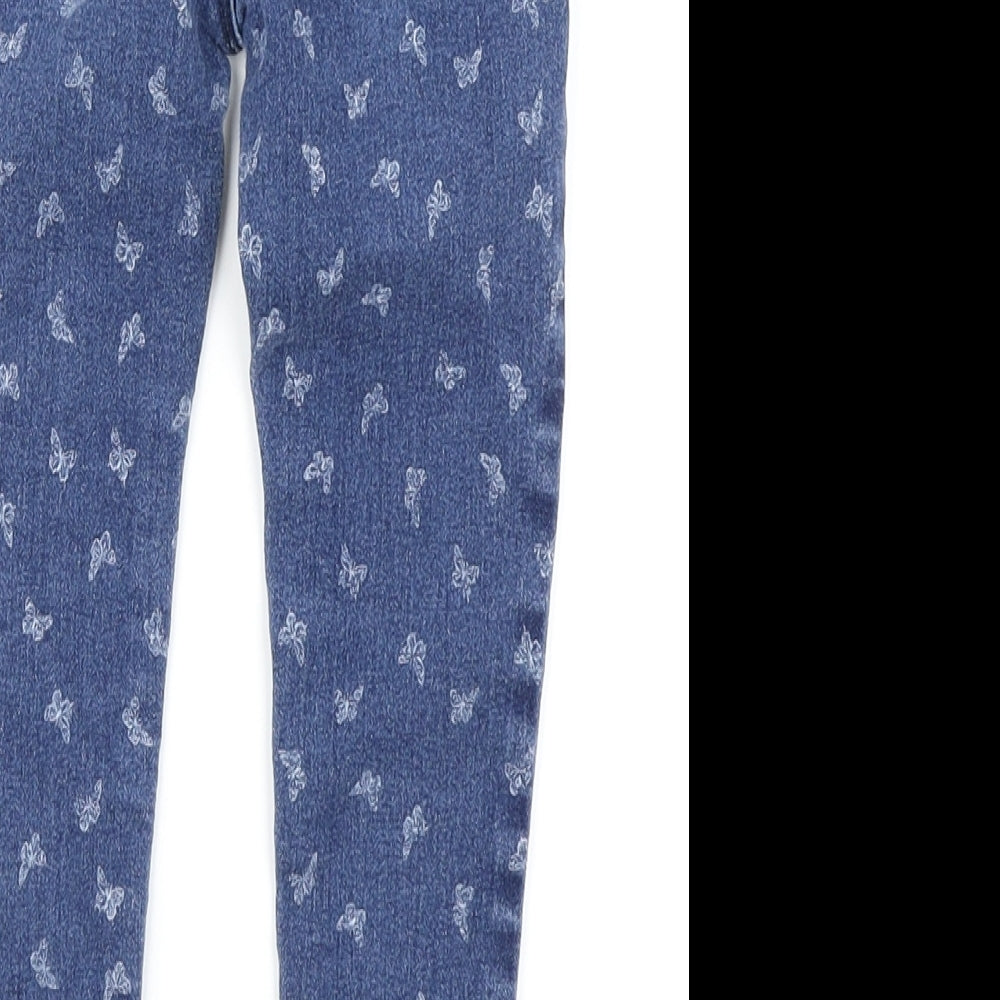 Denim CO Girls Blue  Denim Skinny Jeans Size 3-4 Years - Butterfly print