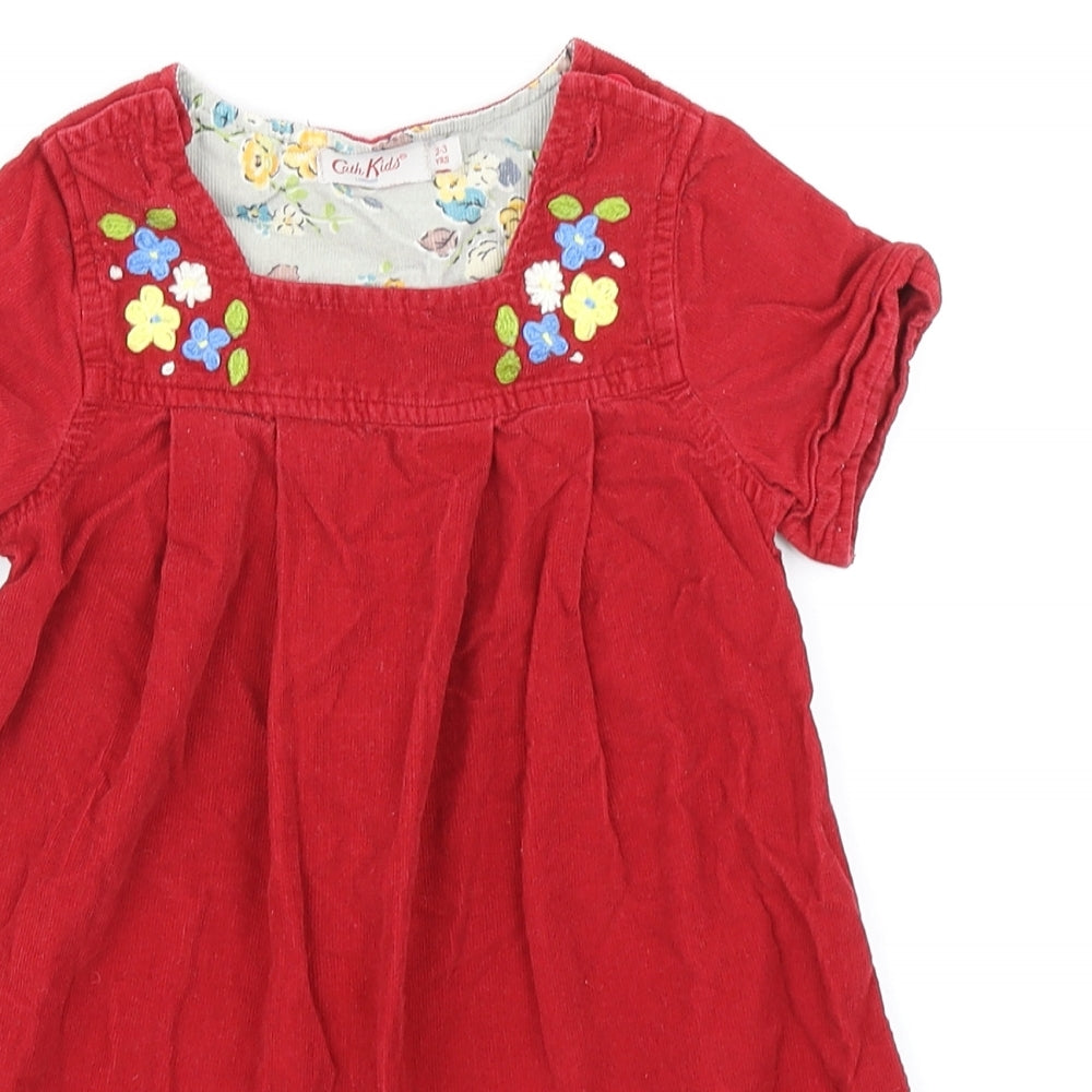 Cath Kids Girls Red  Corduroy A-Line  Size 2-3 Years