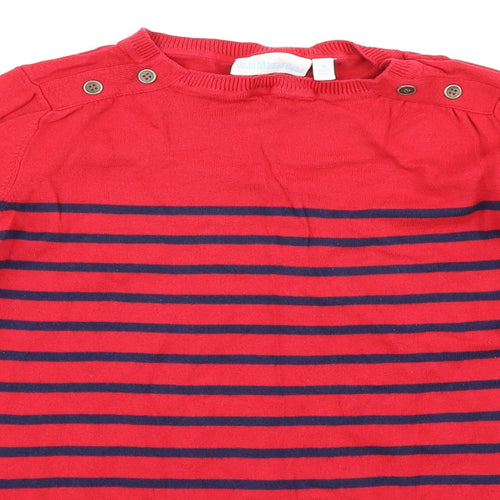 JoJo Maman Bébé Womens Red Striped  Pullover Jumper Size M