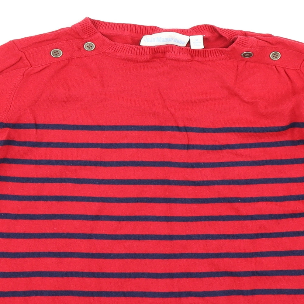 JoJo Maman Bébé Womens Red Striped  Pullover Jumper Size M