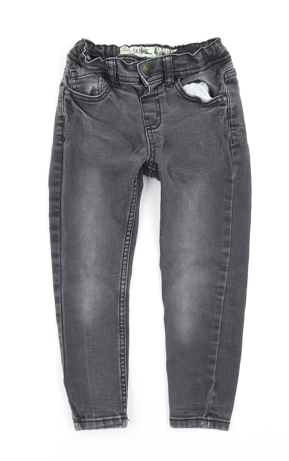 Denim Co Boys Grey  Denim Skinny Jeans Size 3-4 Years