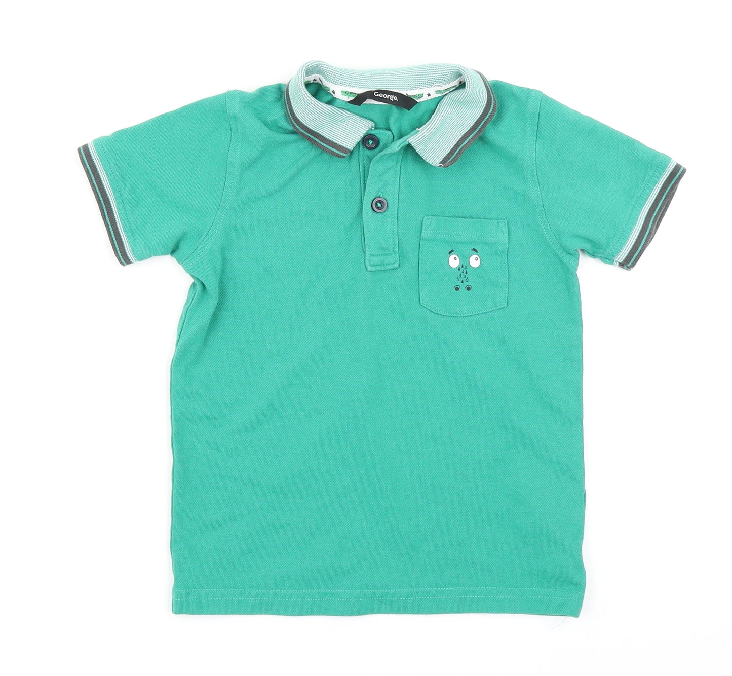 George Boys Green   Basic Polo Size 4-5 Years