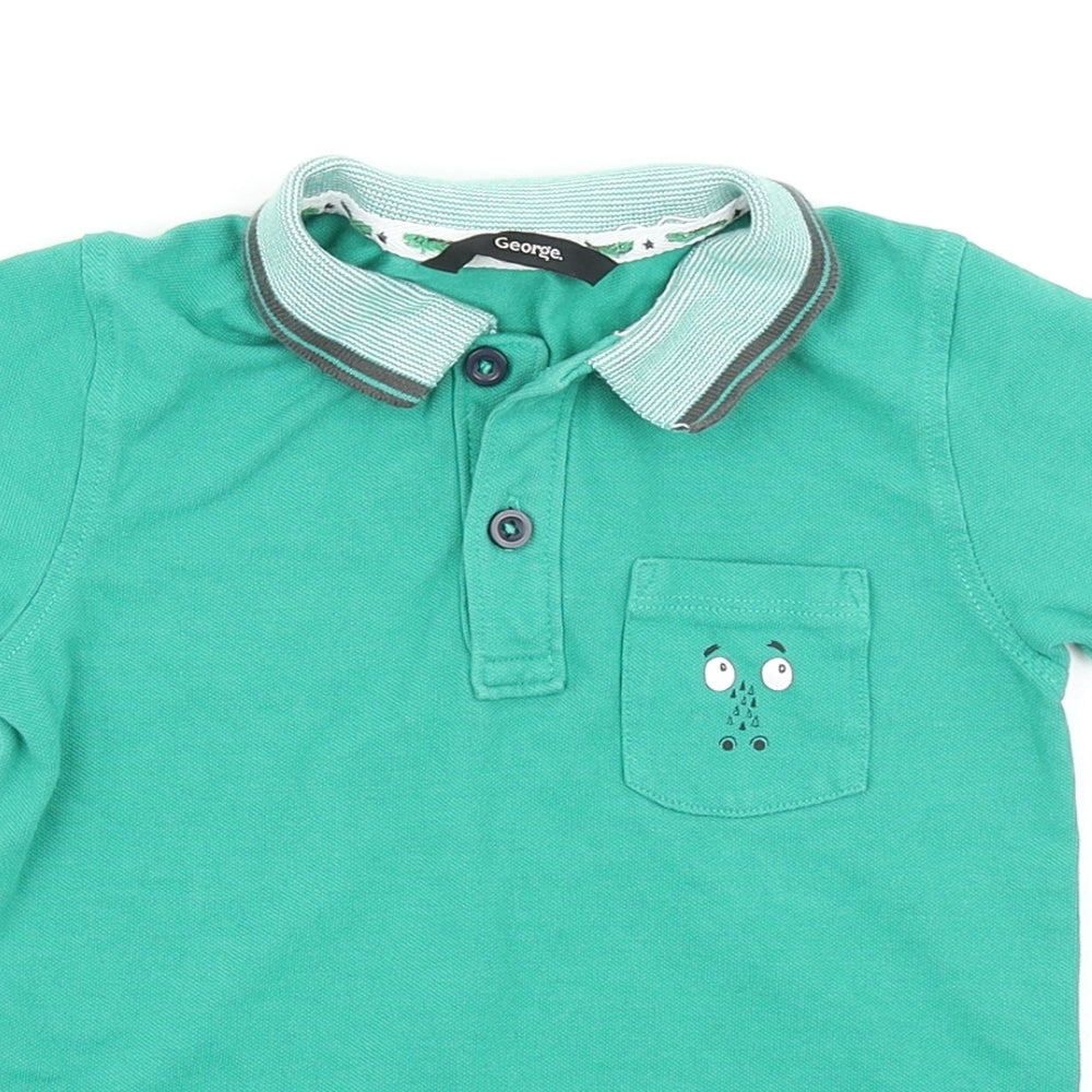George Boys Green   Basic Polo Size 4-5 Years