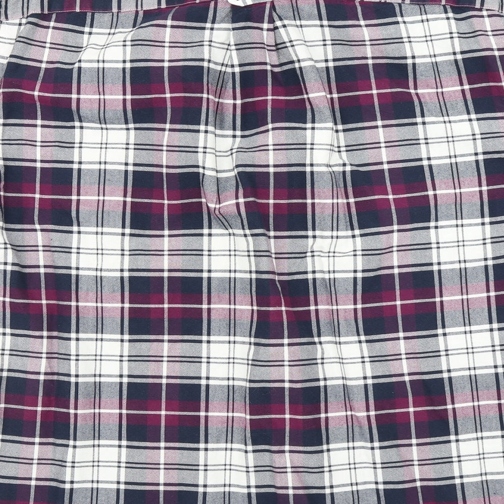 Blue Harbour Mens Purple Plaid   Button-Up Size XL