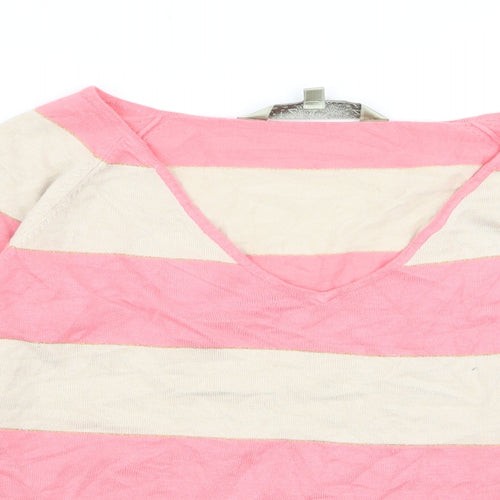 Viz A Viz Womens Multicoloured Striped  Basic T-Shirt Size S