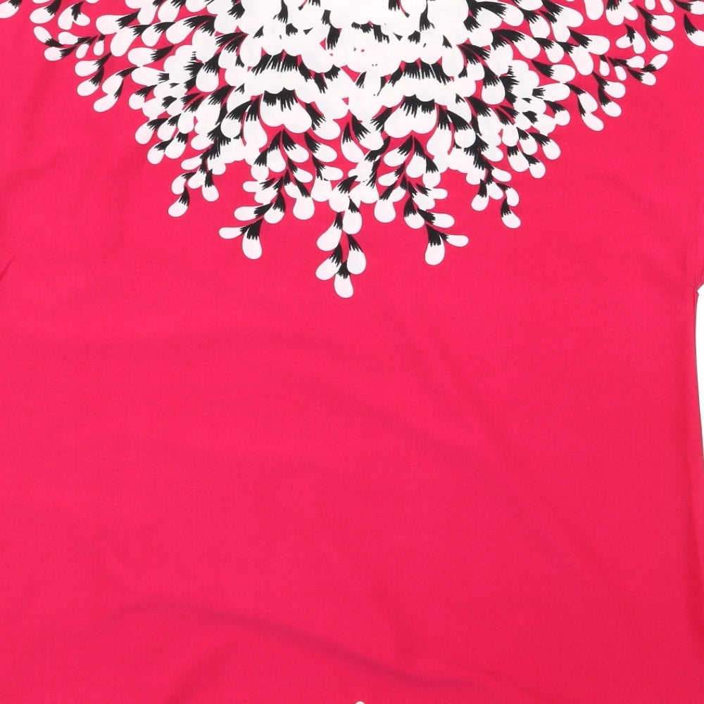 Preworn Womens Pink Floral  Basic Blouse Size XL