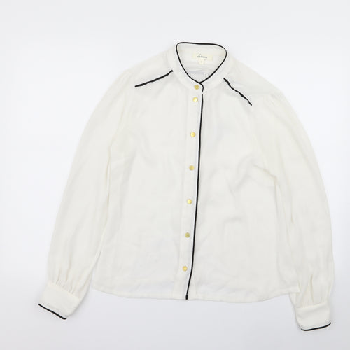 Linea Womens White   Basic Button-Up Size 10