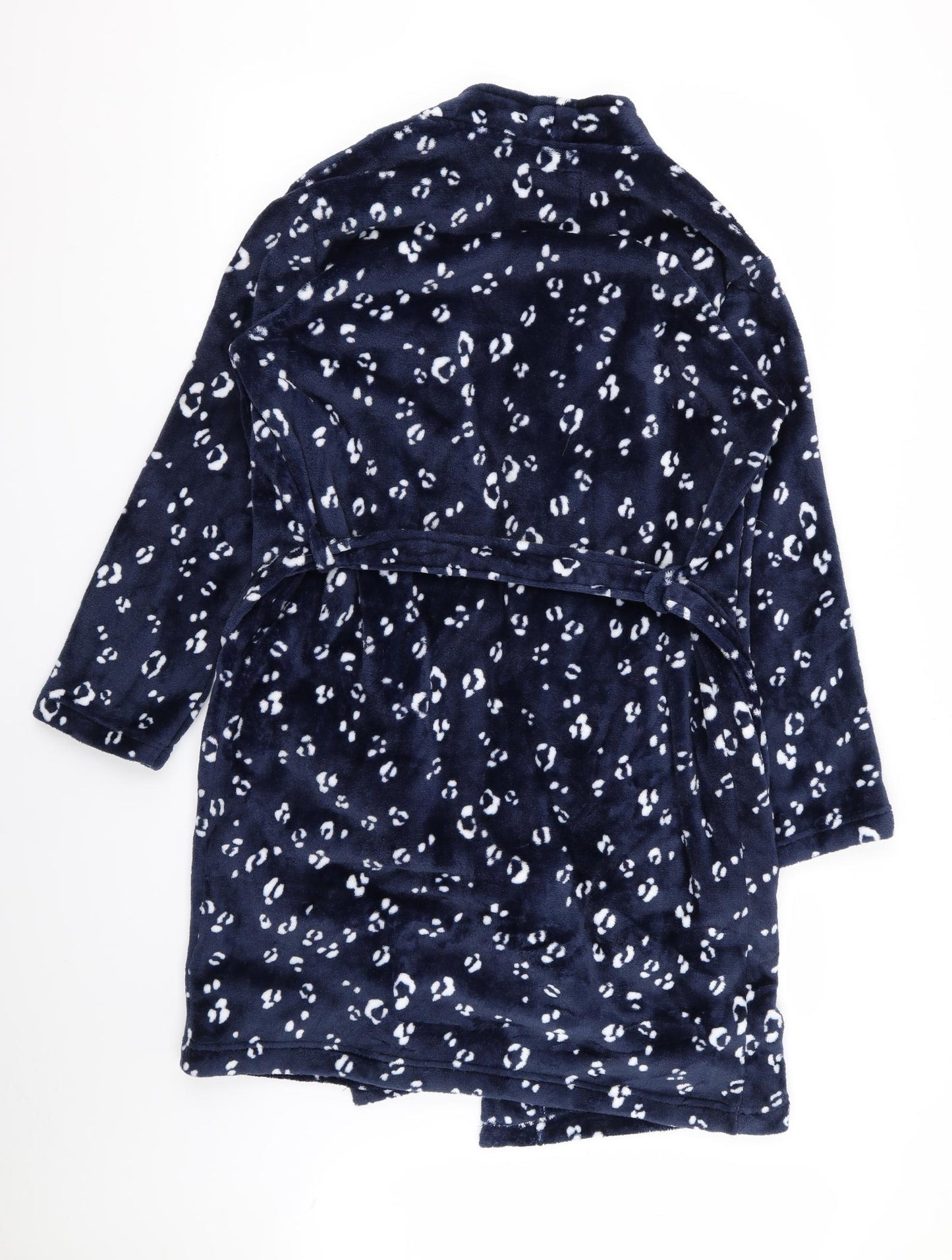 M&S Womens Blue Animal Print Rayon Top Robe Size S