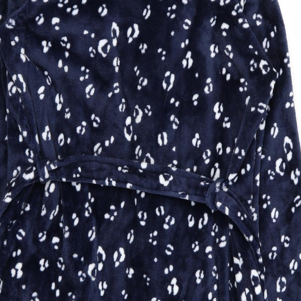 M&S Womens Blue Animal Print Rayon Top Robe Size S