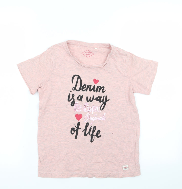 Lee Cooper Girls Pink Basic T-Shirt Size 12-13 Years