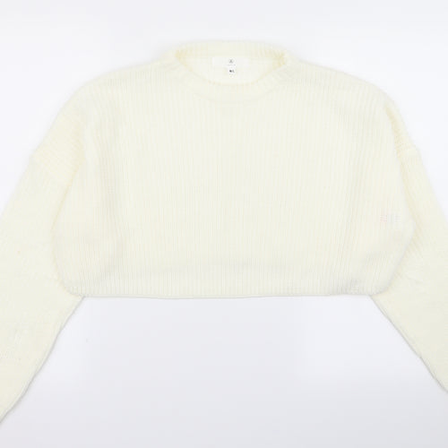 Missguided Womens White   Pullover Jumper Size M