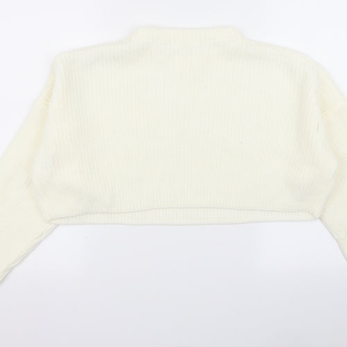 Missguided Womens White   Pullover Jumper Size M