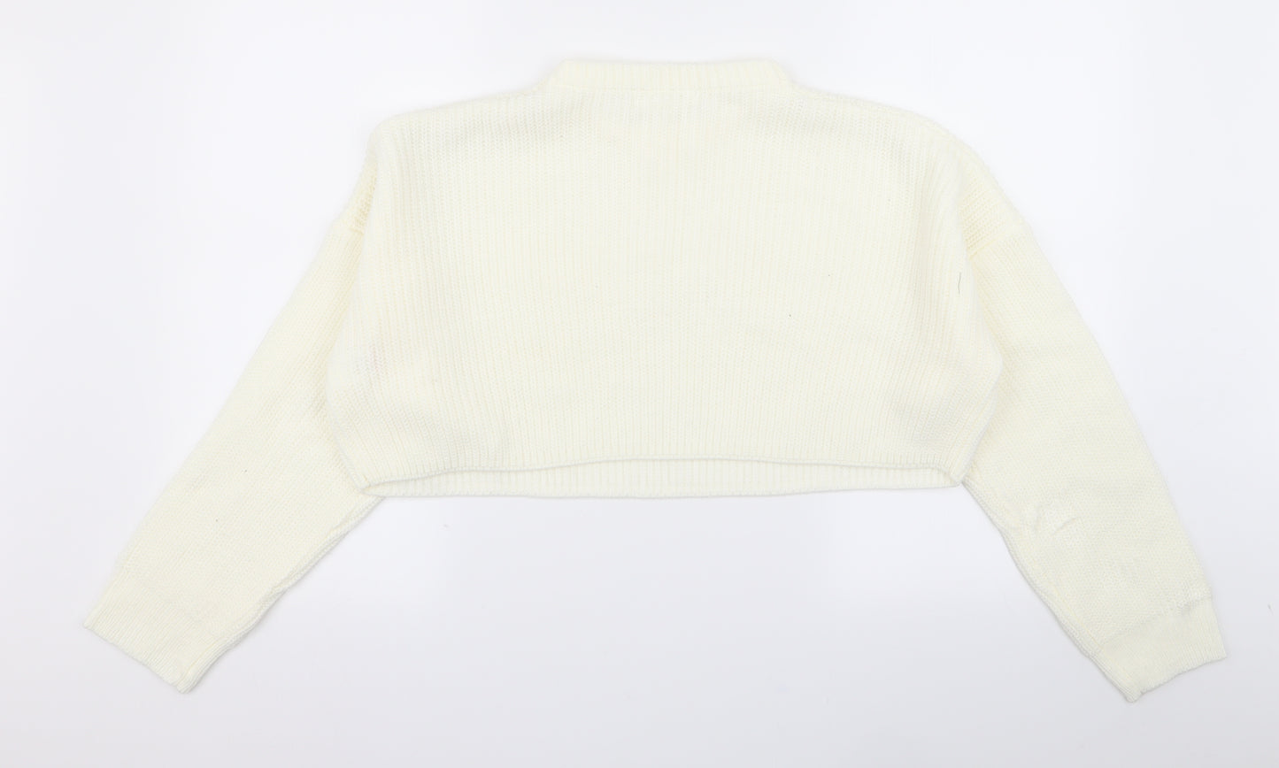 Missguided Womens White   Pullover Jumper Size M
