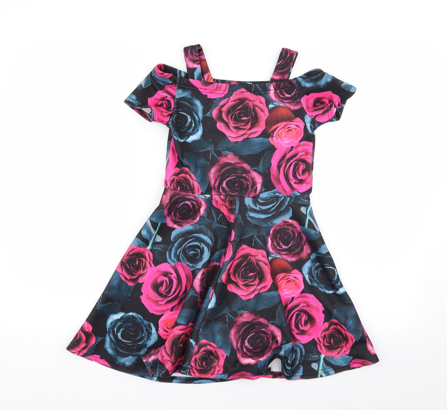 miss evie Girls Multicoloured Floral  Fit & Flare  Size 8 Years