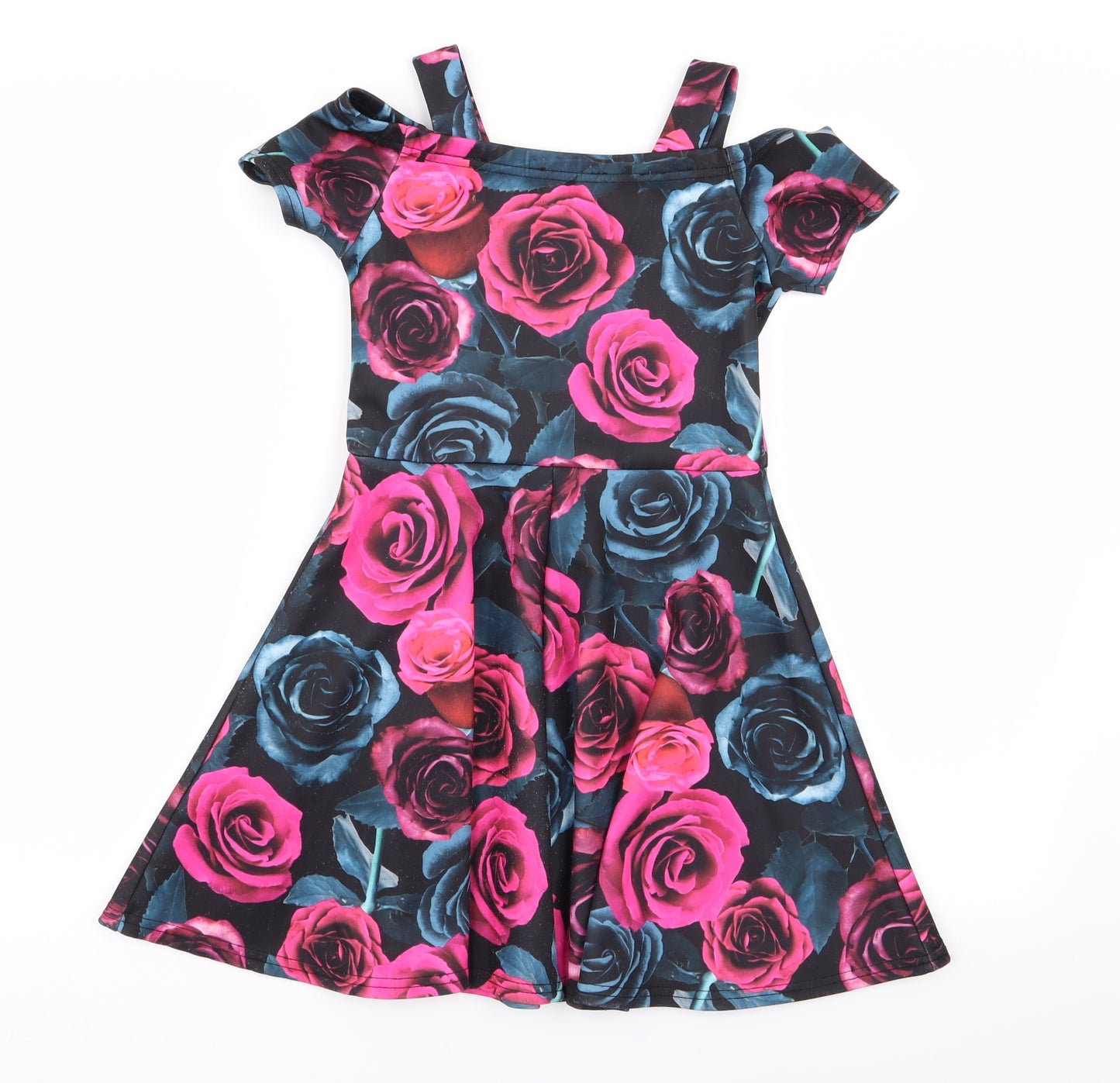 miss evie Girls Multicoloured Floral  Fit & Flare  Size 8 Years