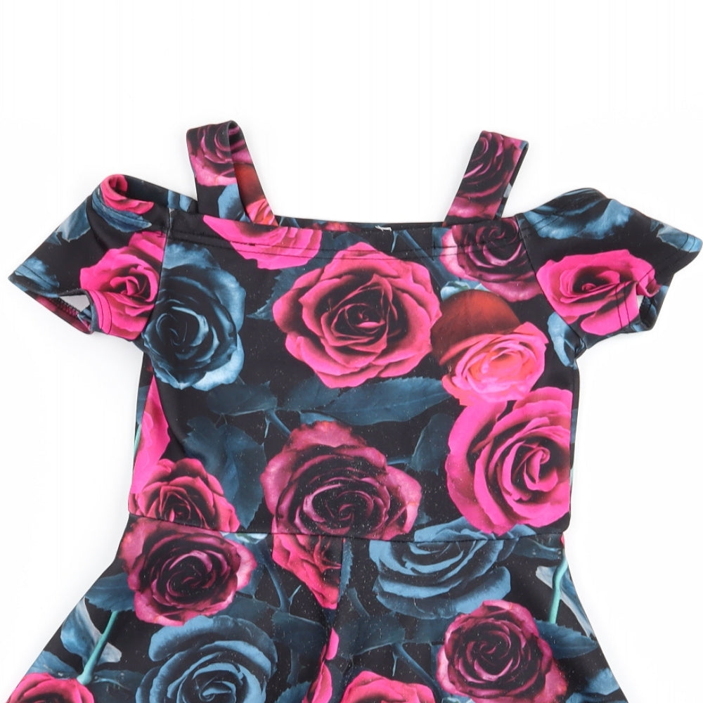 miss evie Girls Multicoloured Floral  Fit & Flare  Size 8 Years