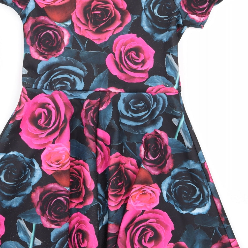 miss evie Girls Multicoloured Floral  Fit & Flare  Size 8 Years