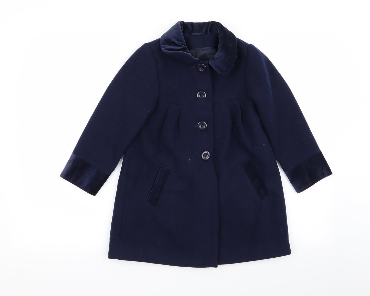 m Girls Blue   Overcoat Coat Size 5-6 Years