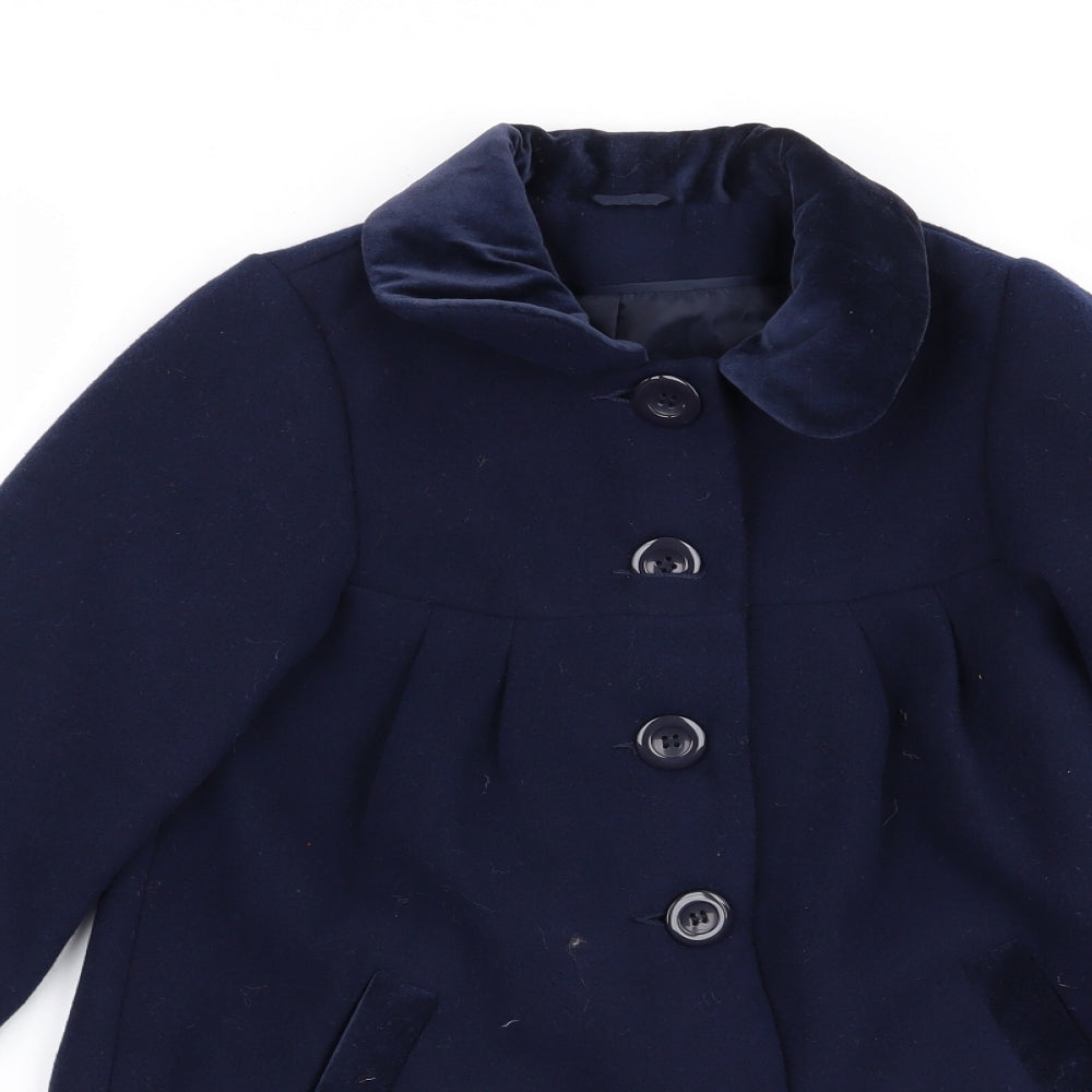 m Girls Blue   Overcoat Coat Size 5-6 Years