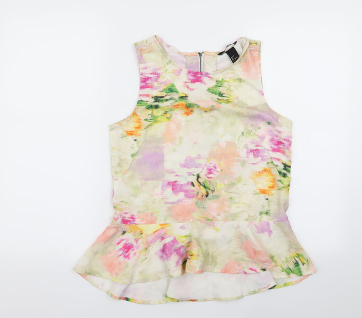 H&M Womens Multicoloured Geometric  Basic Tank Size 8