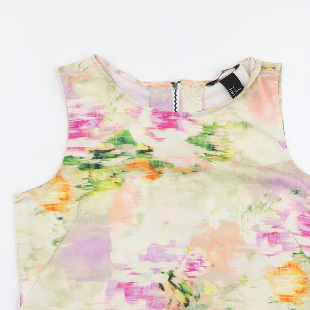 H&M Womens Multicoloured Geometric  Basic Tank Size 8