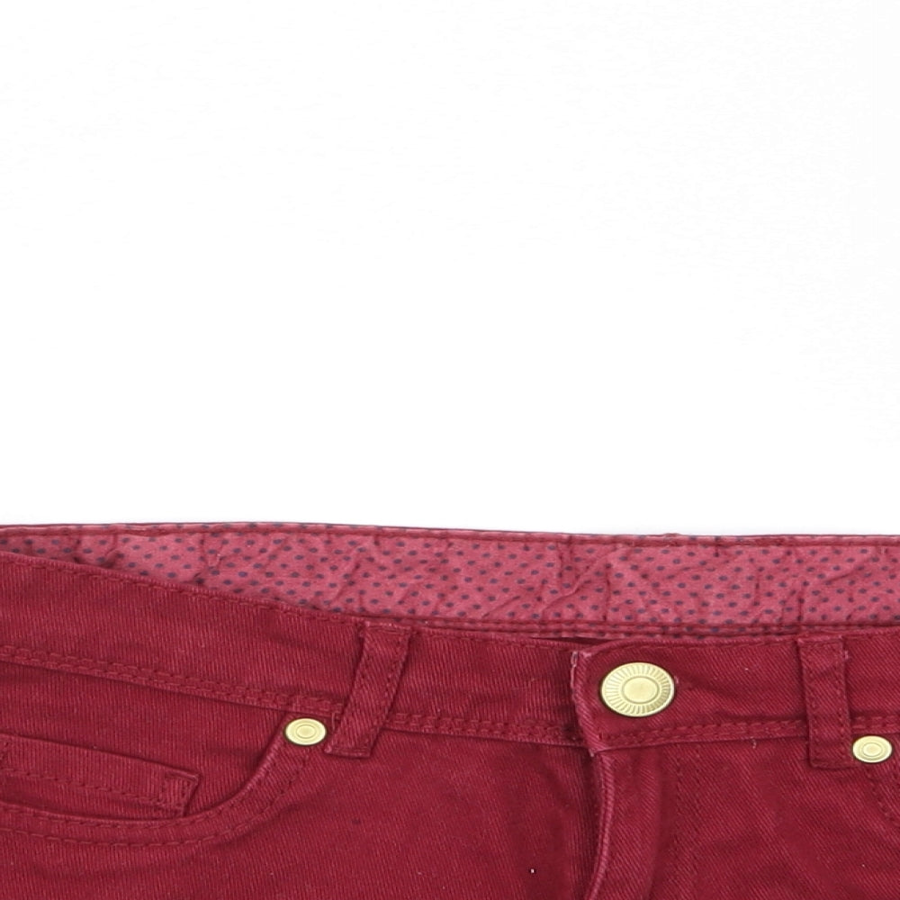 denim and co Womens Red   Hot Pants Shorts Size 8