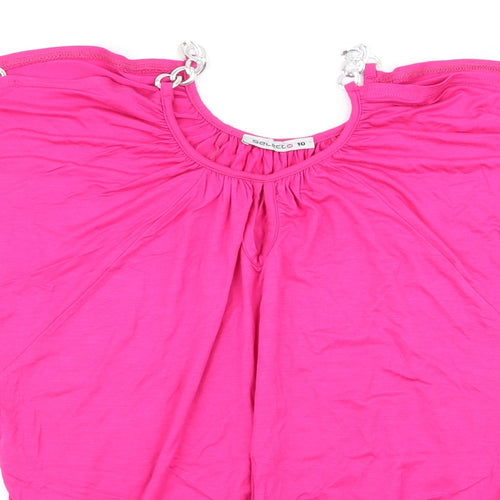 Select Womens Pink   Basic T-Shirt Size 10