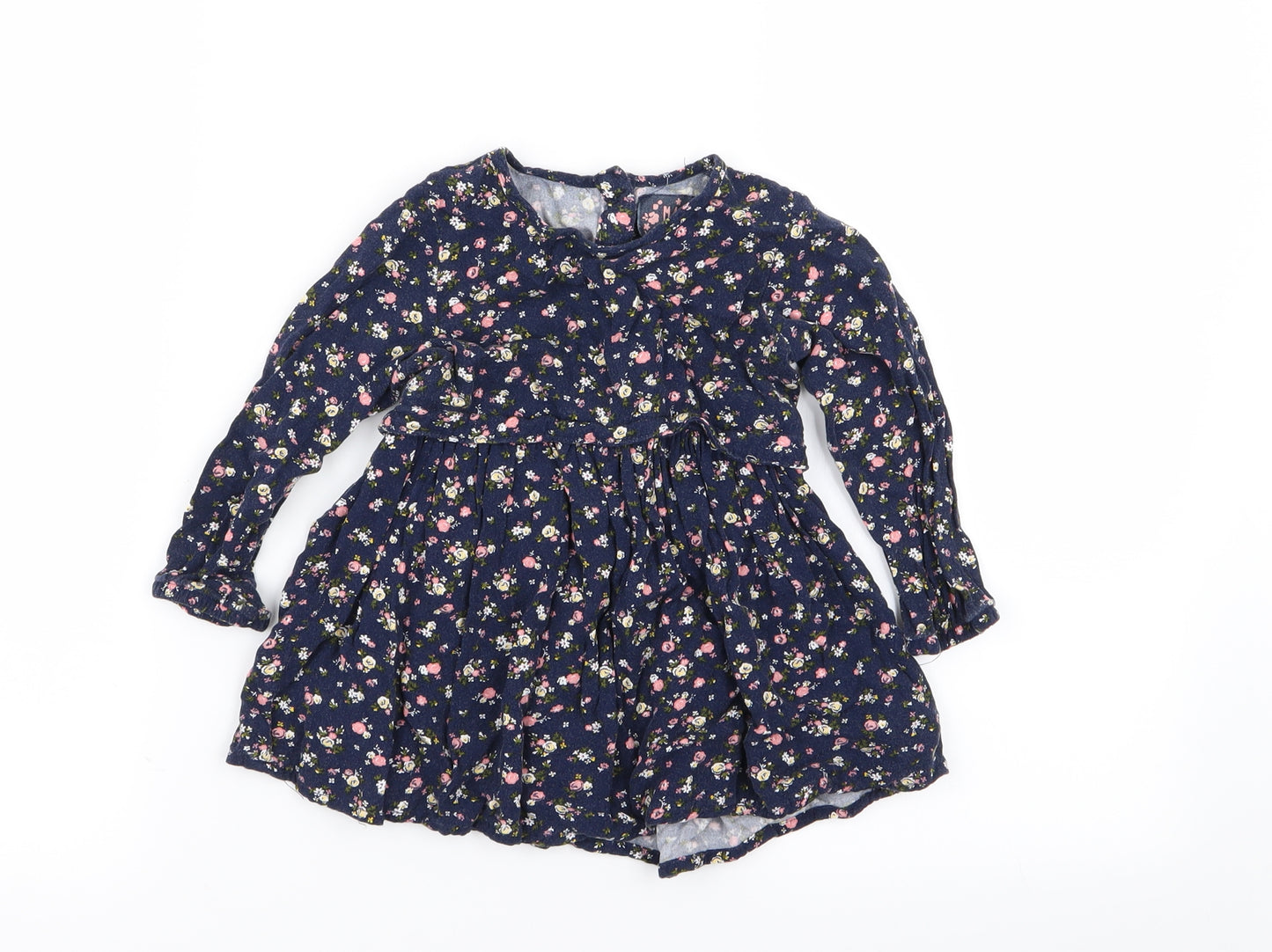 Young Dimension Girls Blue Floral  Fit & Flare  Size 18-24 Months