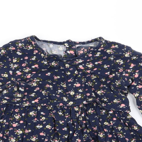 Young Dimension Girls Blue Floral  Fit & Flare  Size 18-24 Months