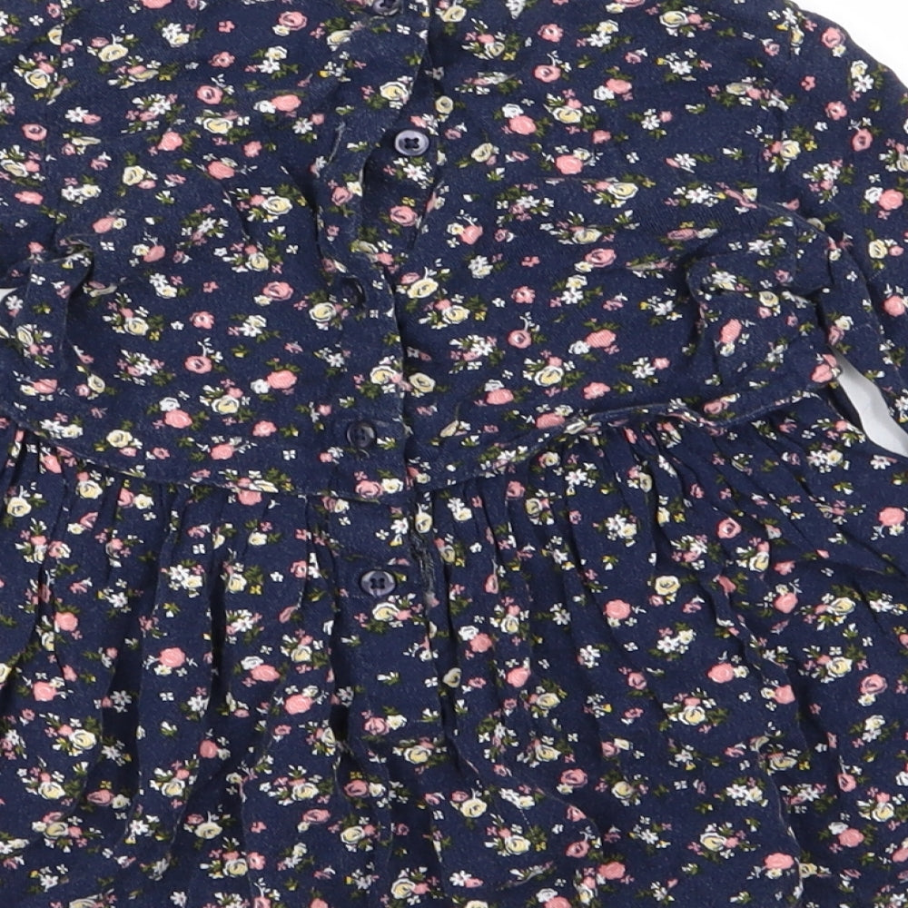 Young Dimension Girls Blue Floral  Fit & Flare  Size 18-24 Months