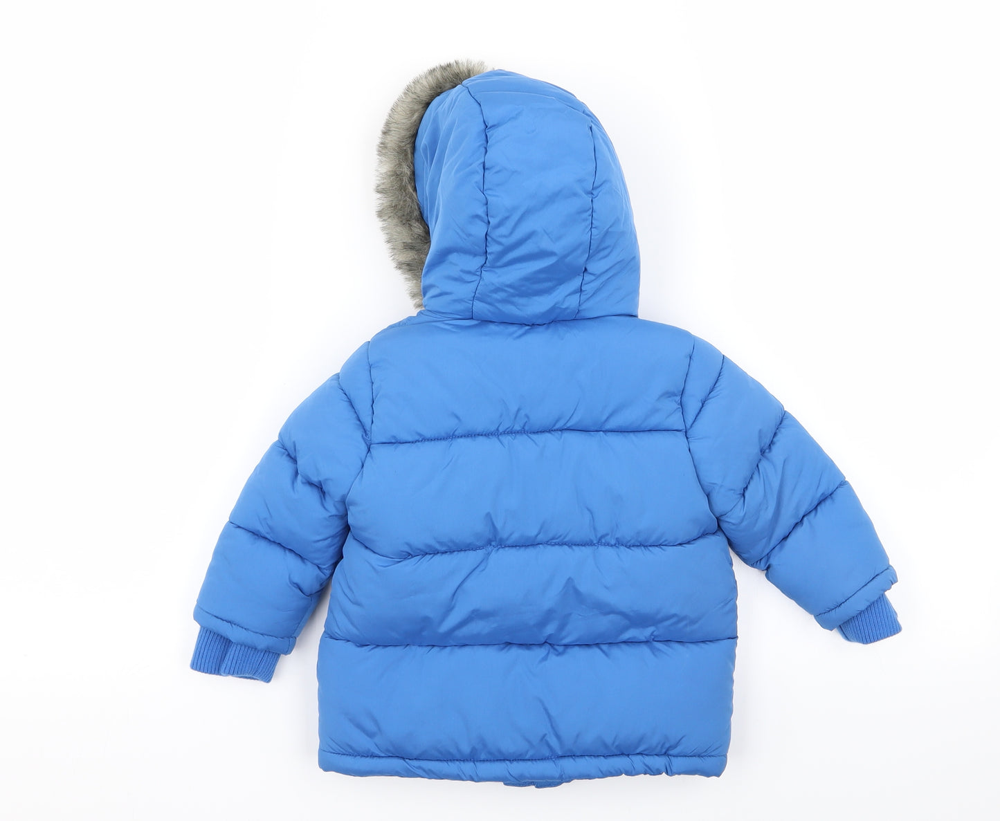 fred and flo Boys Blue   Parka Coat Size 9-12 Months