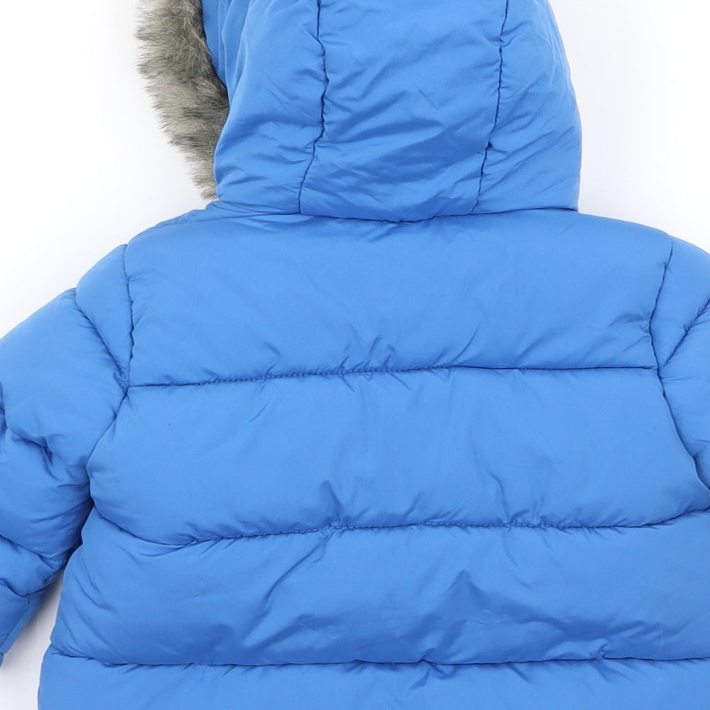 fred and flo Boys Blue   Parka Coat Size 9-12 Months