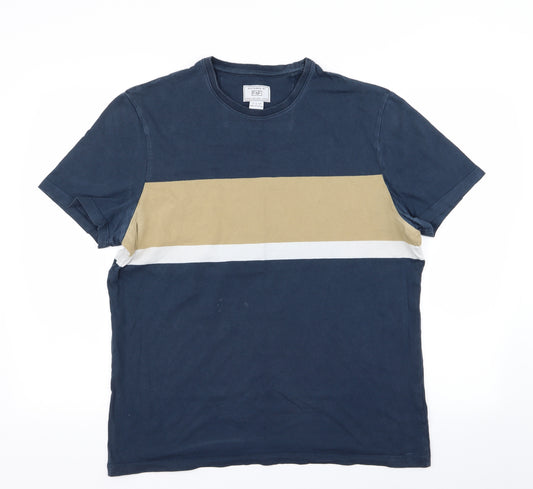 Front view of F&F men’s blue t-shirt, size L