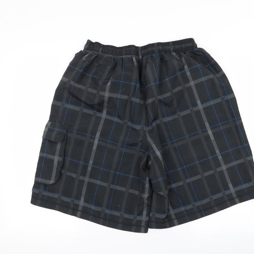 Lonsdale Mens Black Check  Sweat Shorts Size XL - Stretch waistband