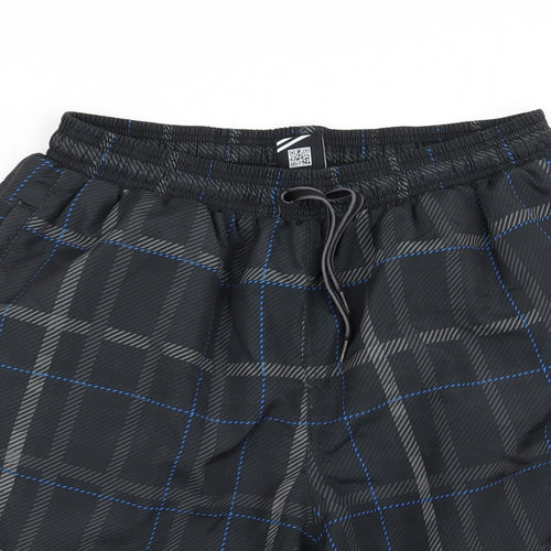 Lonsdale Mens Black Check  Sweat Shorts Size XL - Stretch waistband