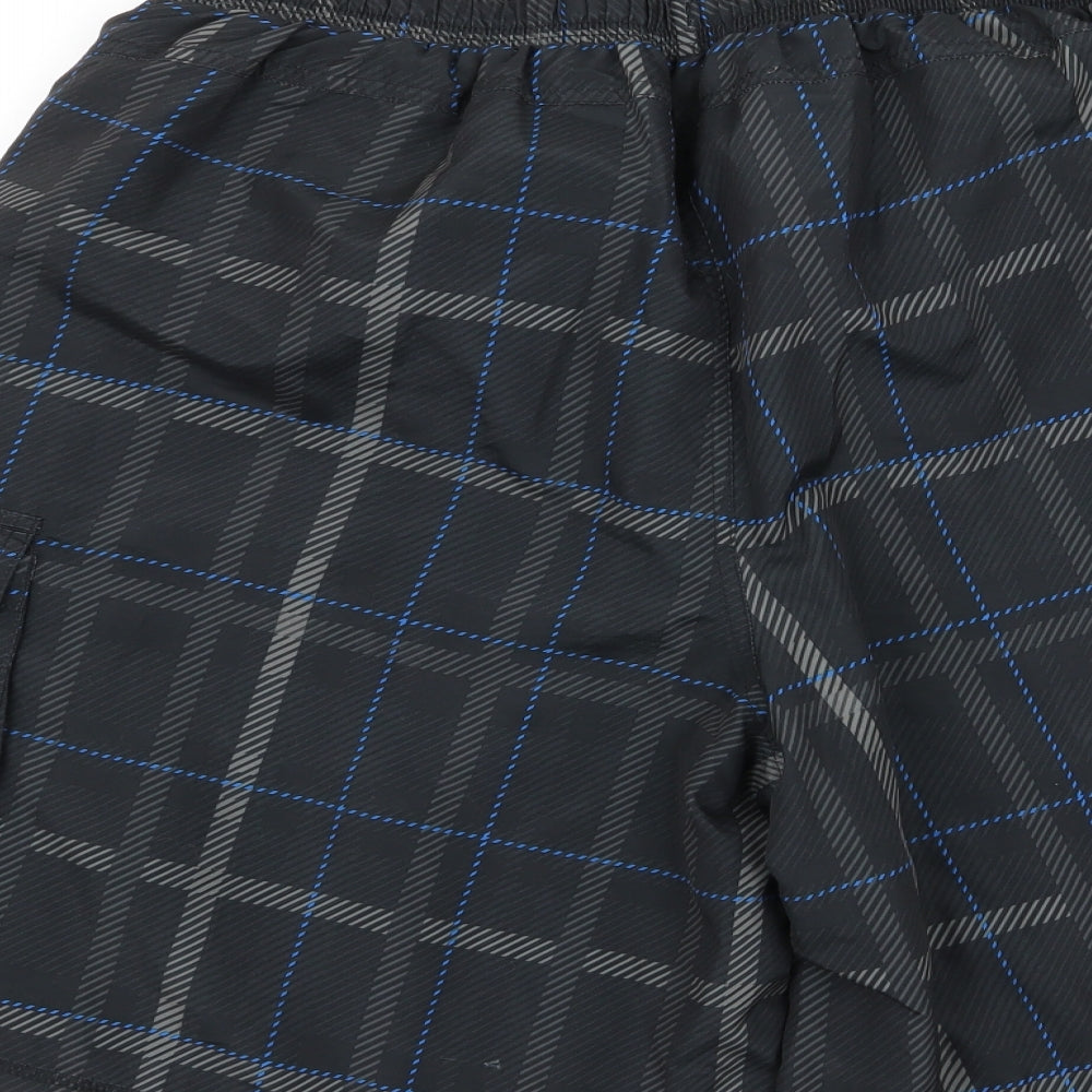 Lonsdale Mens Black Check  Sweat Shorts Size XL - Stretch waistband