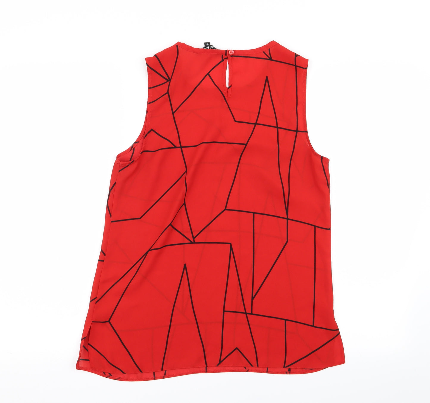 collection Womens Red Geometric  Basic Blouse Size 10