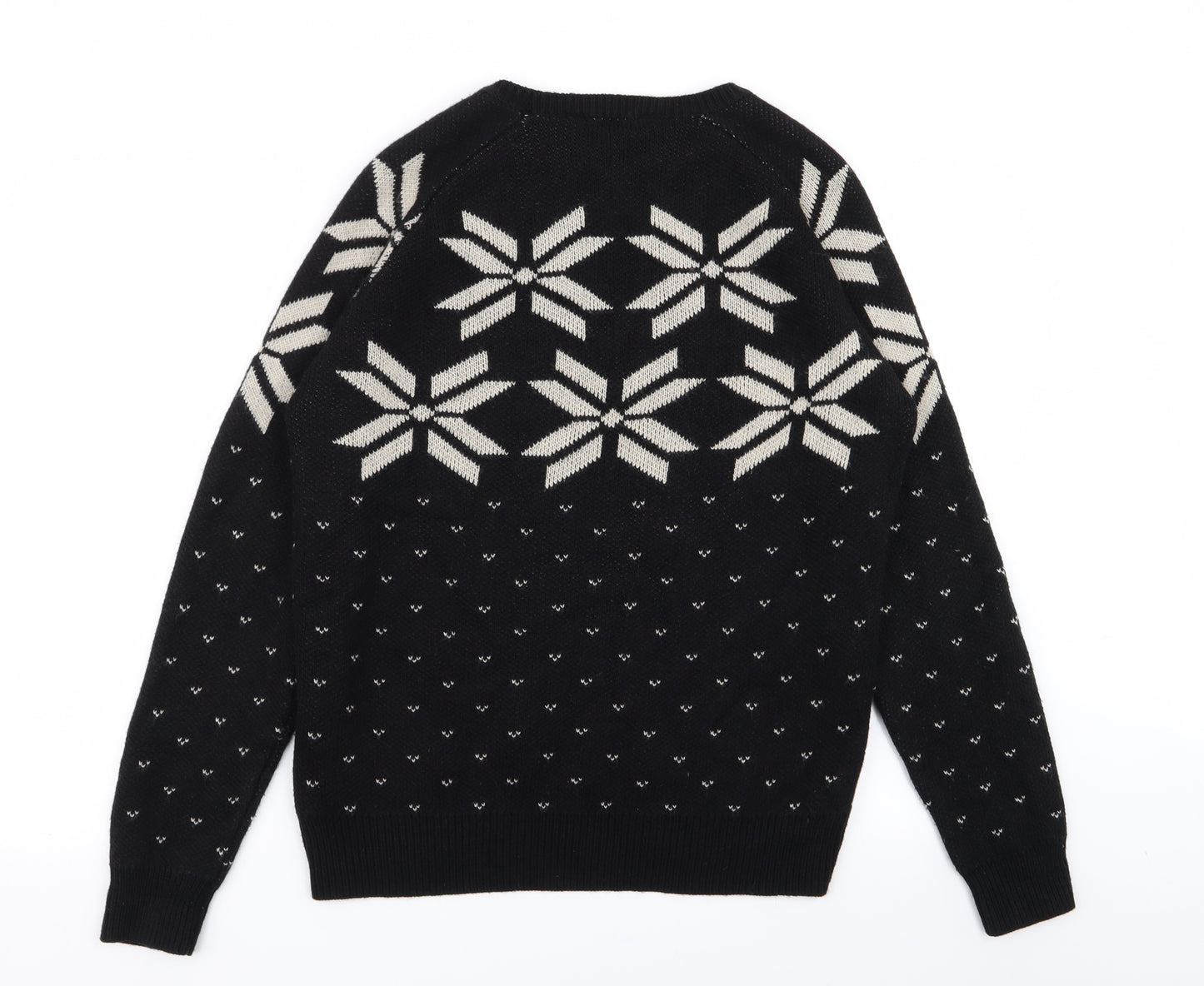 Cedar Wood State Mens Black Geometric  Pullover Jumper Size M