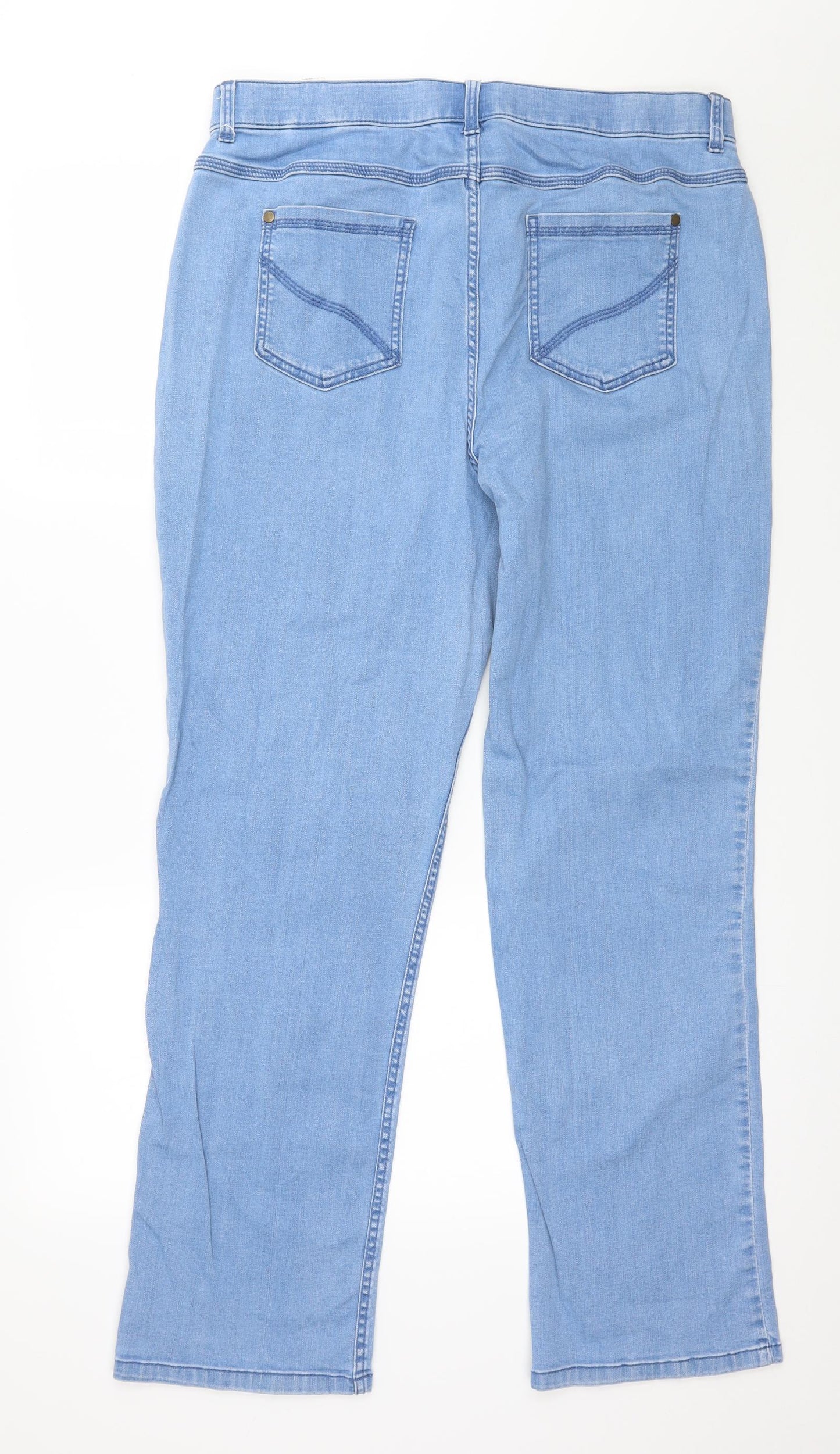 Marks and Spencer Womens Blue  Denim Trousers  Size 16 L29 in