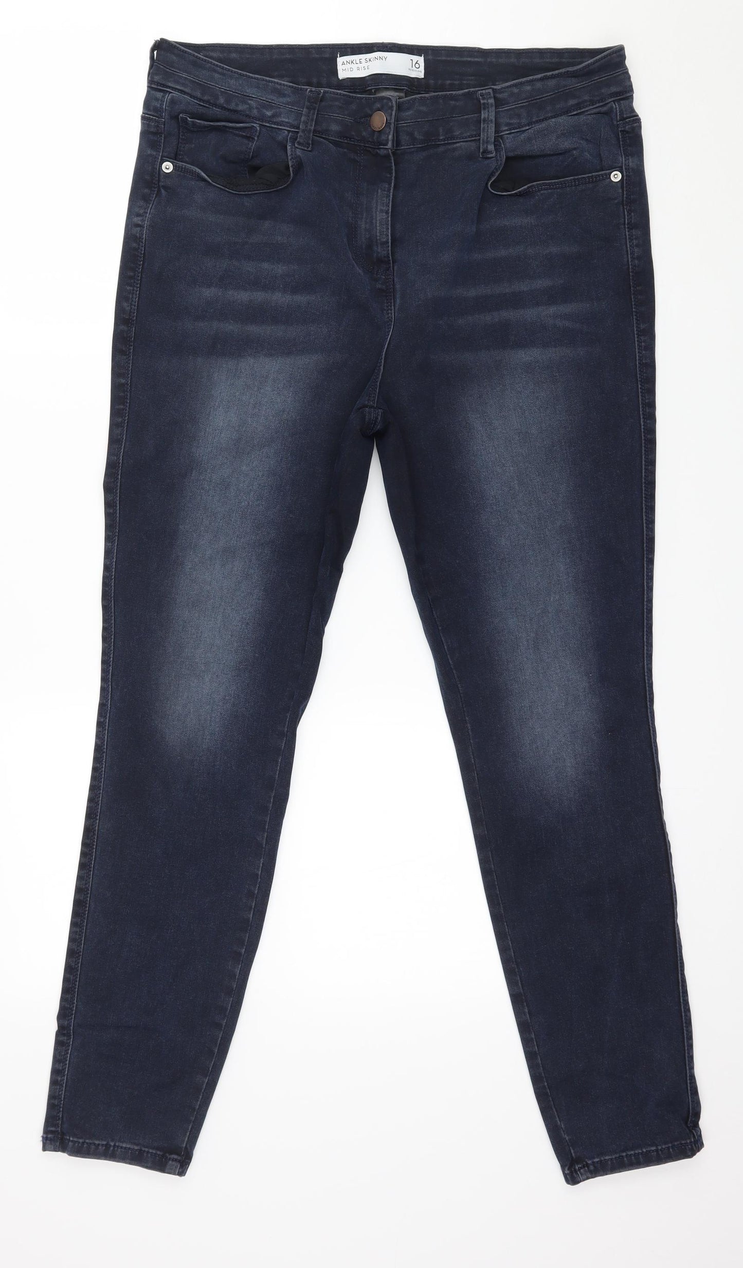 NEXT Womens Blue  Denim Skinny Jeans Size 16 L28 in
