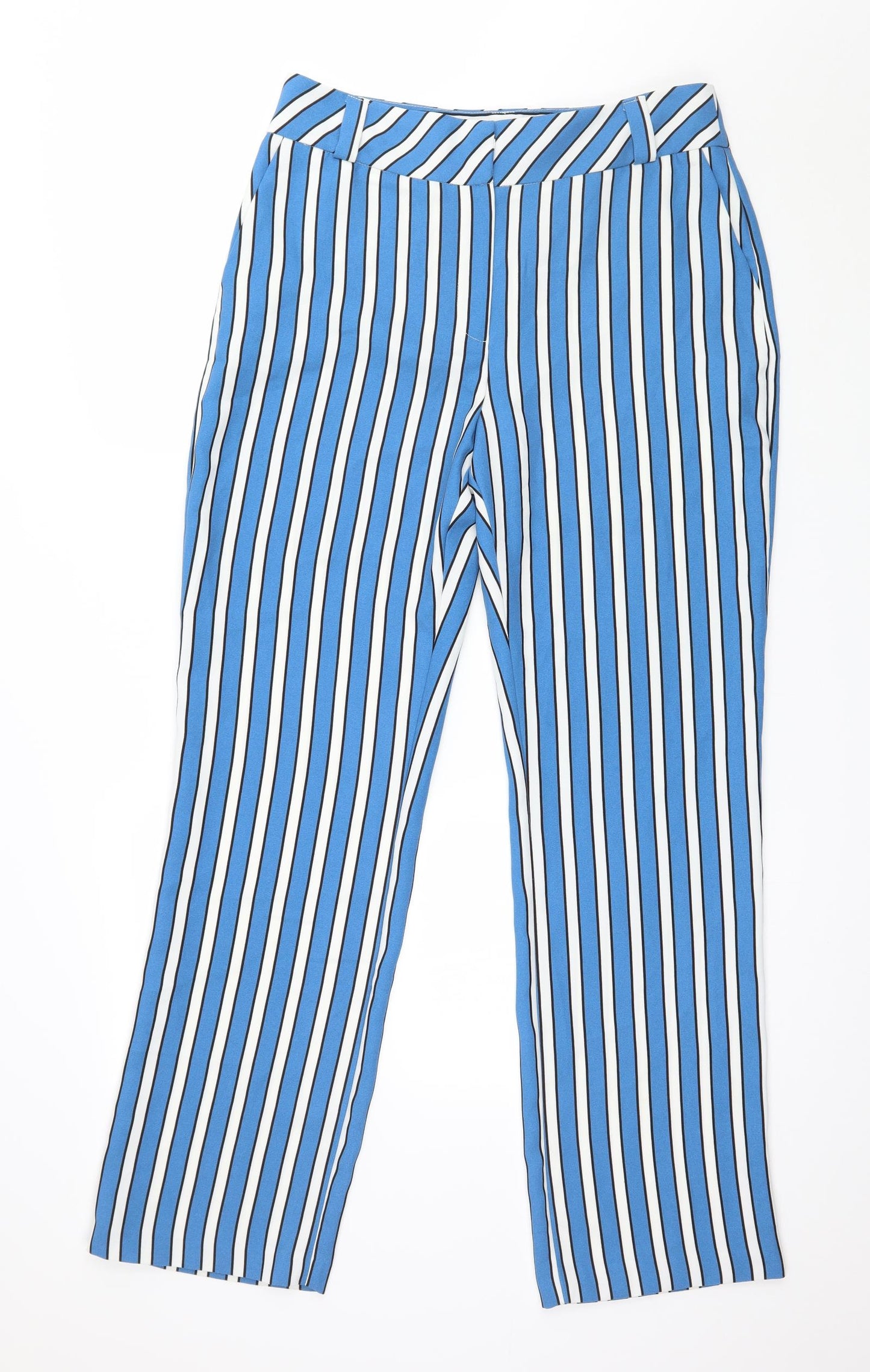 Topshop Womens Blue Striped  Trousers  Size 12 L30 in