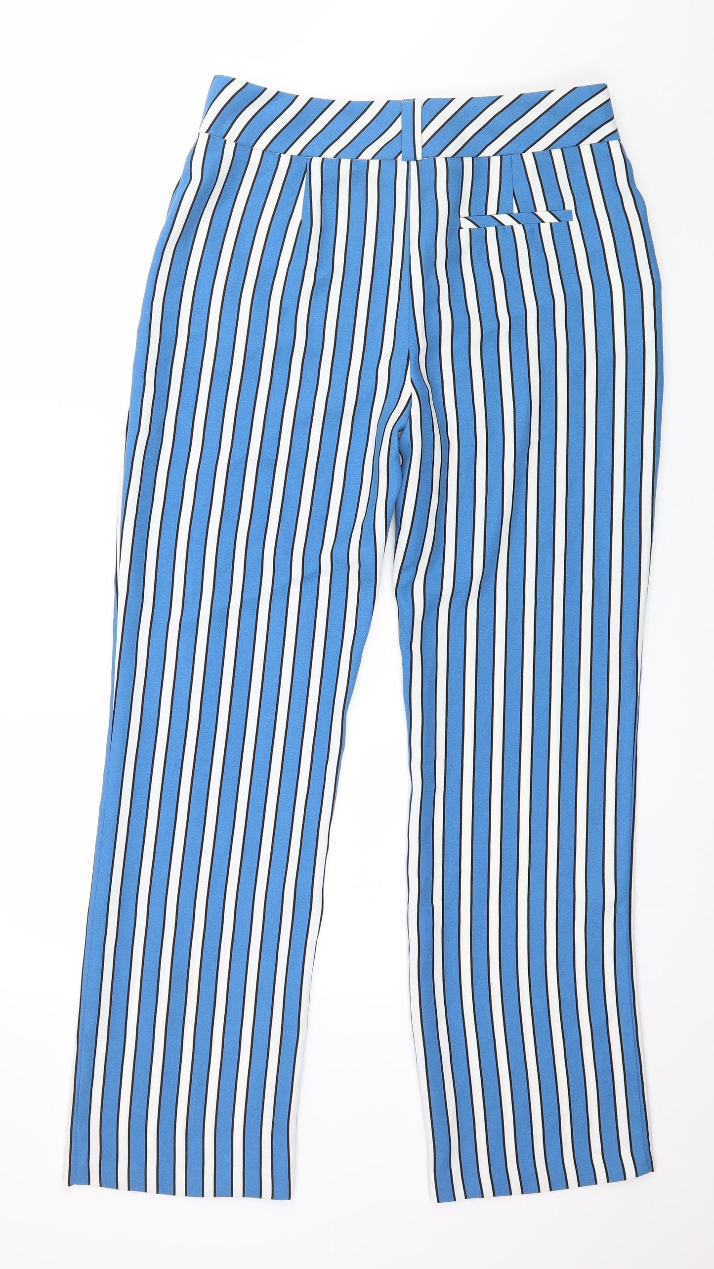 Topshop Womens Blue Striped  Trousers  Size 12 L30 in