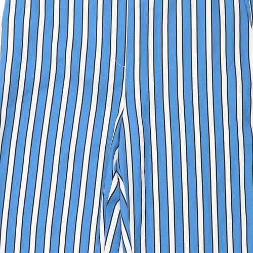Topshop Womens Blue Striped  Trousers  Size 12 L30 in