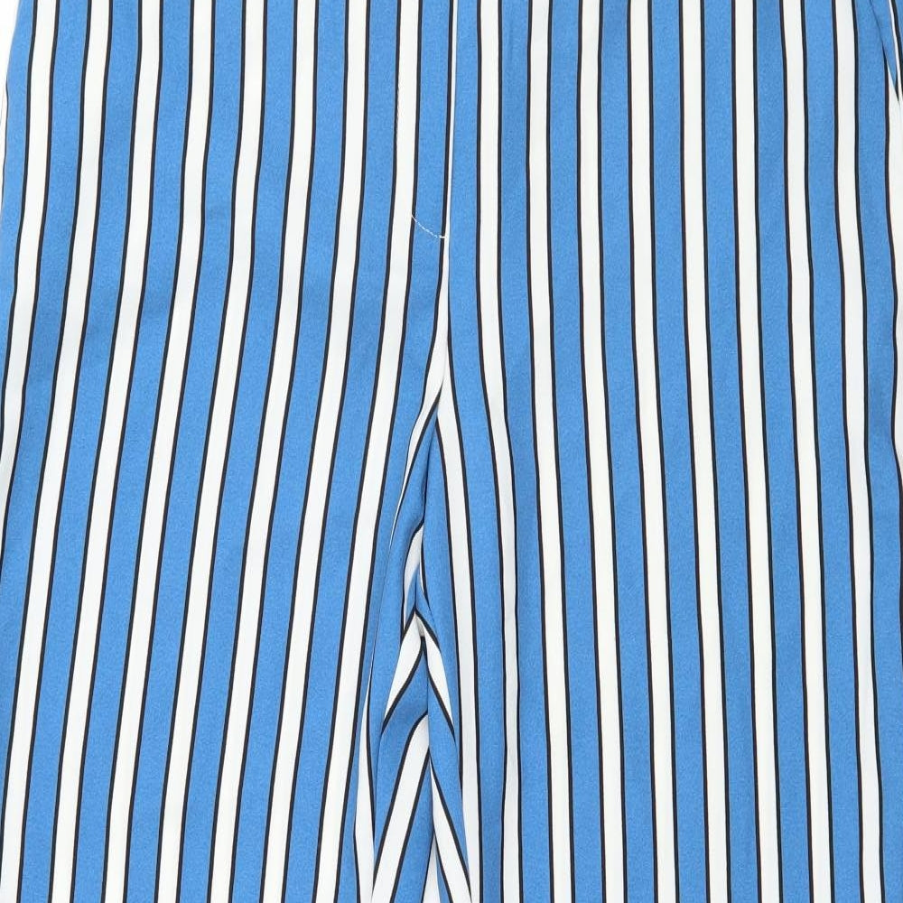 Topshop Womens Blue Striped  Trousers  Size 12 L30 in