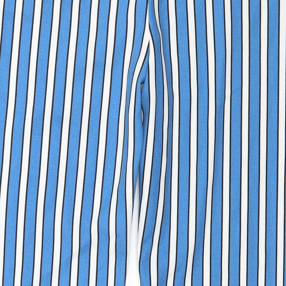 Topshop Womens Blue Striped  Trousers  Size 12 L30 in