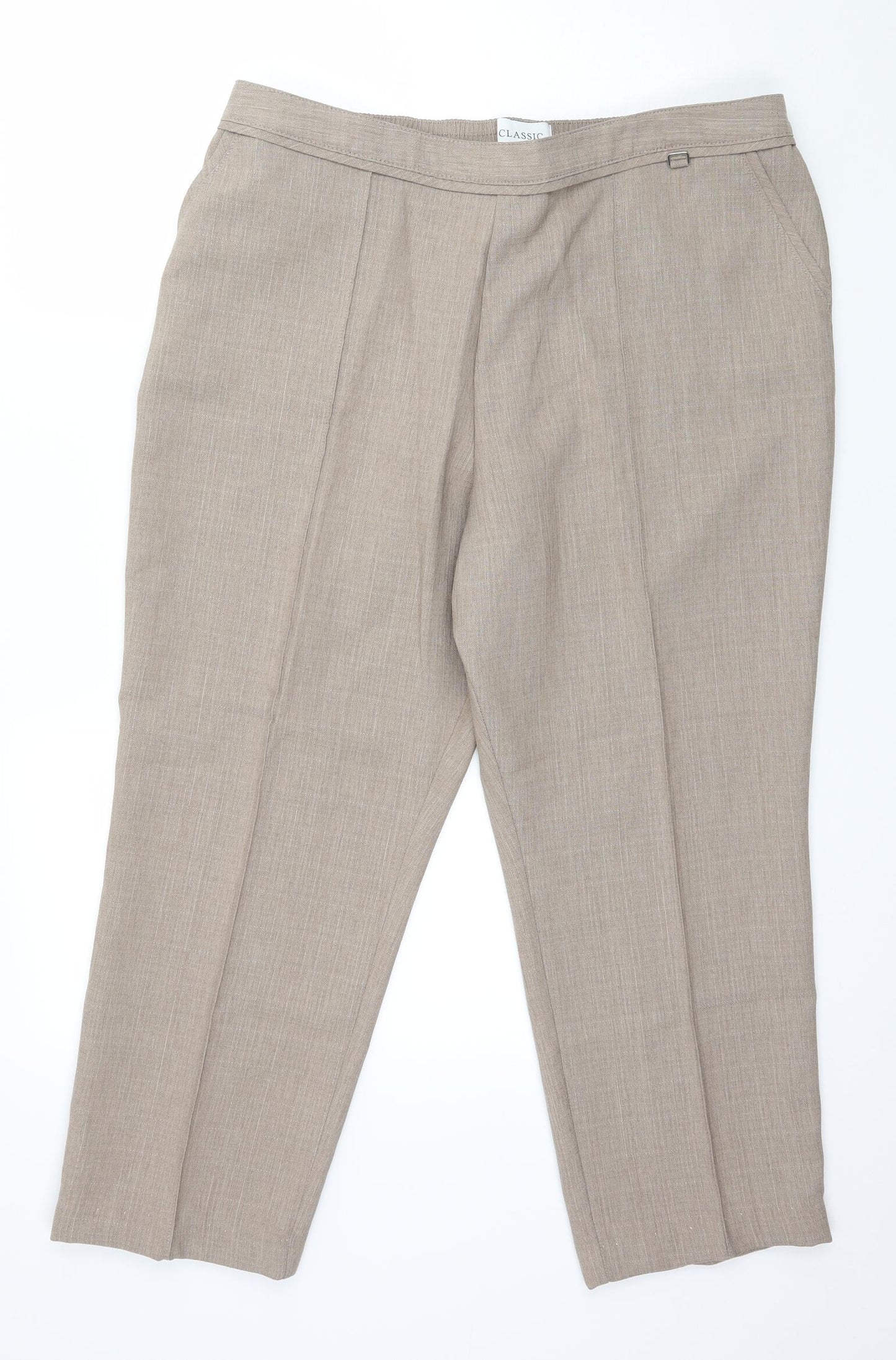 Marks and Spencer Womens Brown   Cropped Trousers Size 18 L25 in