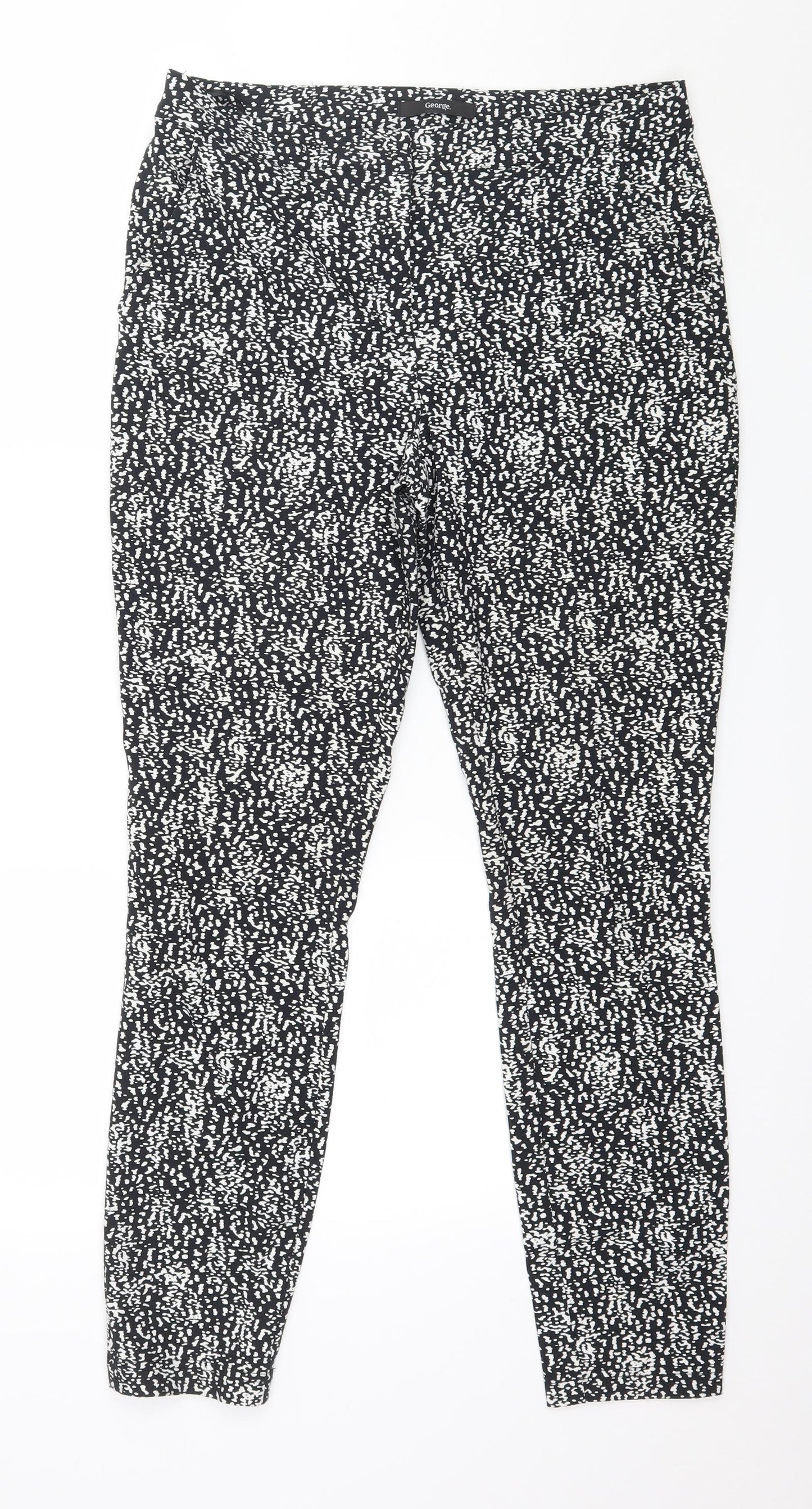 George Womens Black Polka Dot  Trousers  Size 12 L27 in