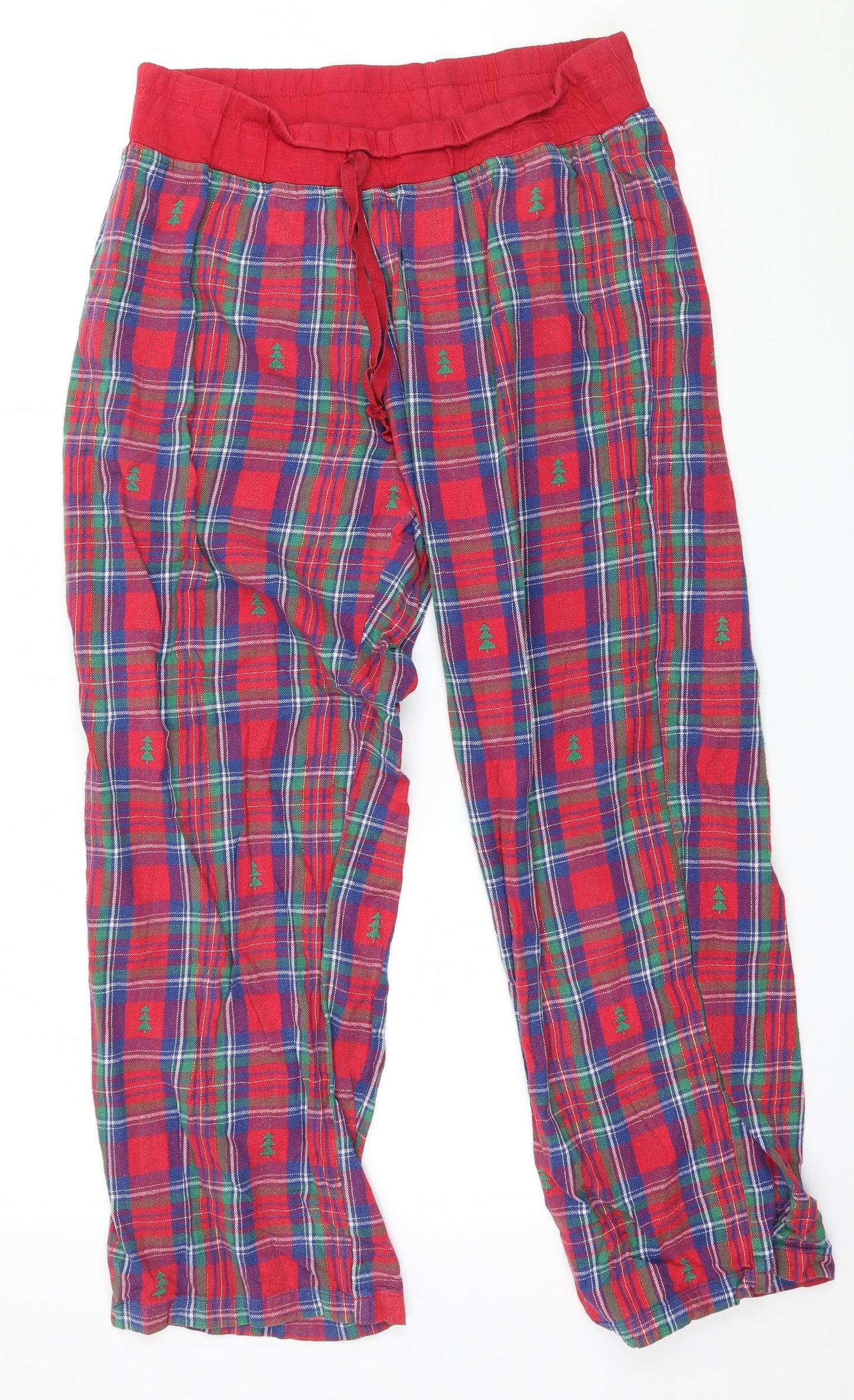 TU Womens Red Plaid  Capri Pyjama Pants Size 14  - Christmas Tree